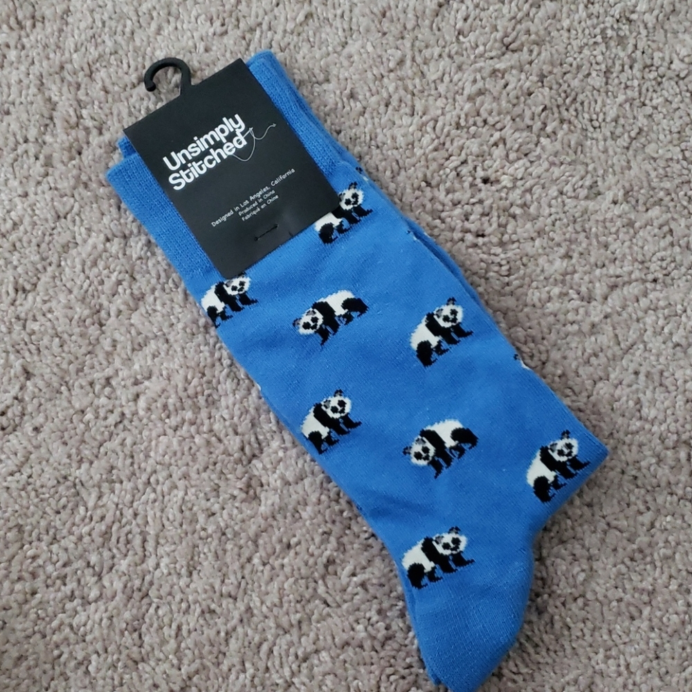 Unsimply stitched mens panda socks